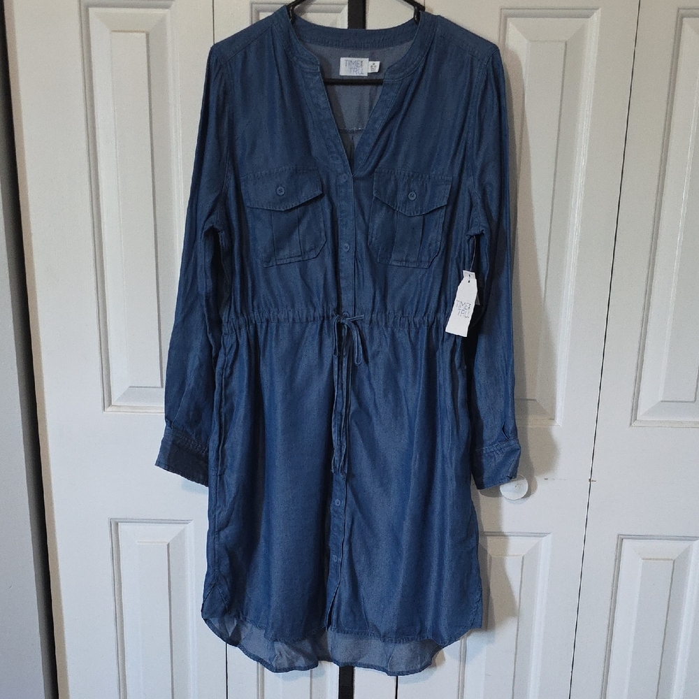 Time and Tru Blue Chambray Dress